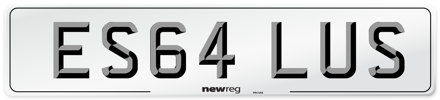 ES64 LUS Number Plate from New Reg